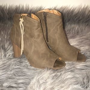 Western peep toe booties